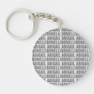 Add name minimalist bold modern grey chic keychain