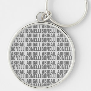 Add name minimalist bold modern grey chic keychain