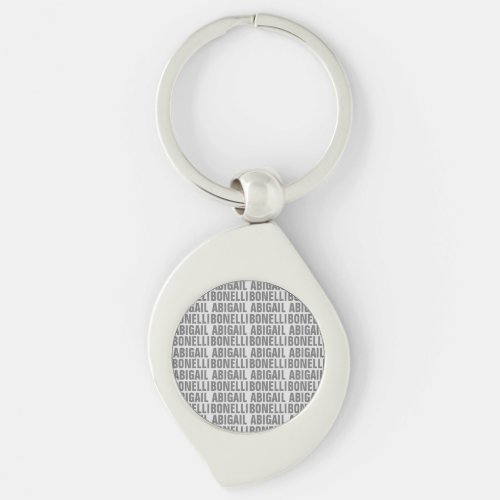 Add name minimalist bold modern grey chic keychain