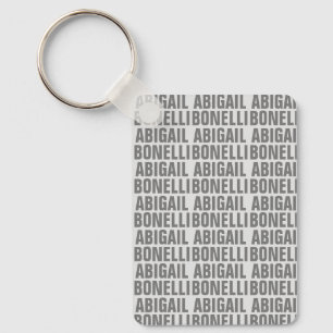 Add name minimalist bold modern grey chic keychain