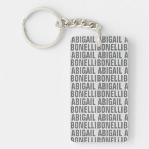 Add name minimalist bold modern grey chic keychain