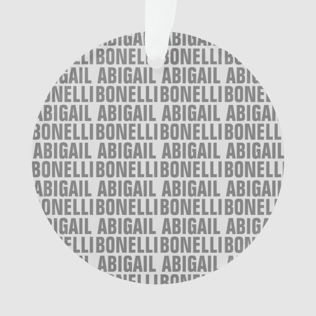 Add name minimalist bold modern grey chic ornament (Front)