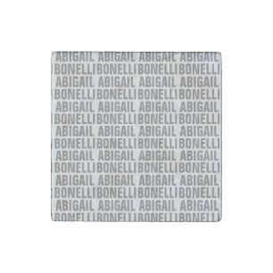 Add name minimalist bold modern grey chic stone magnet