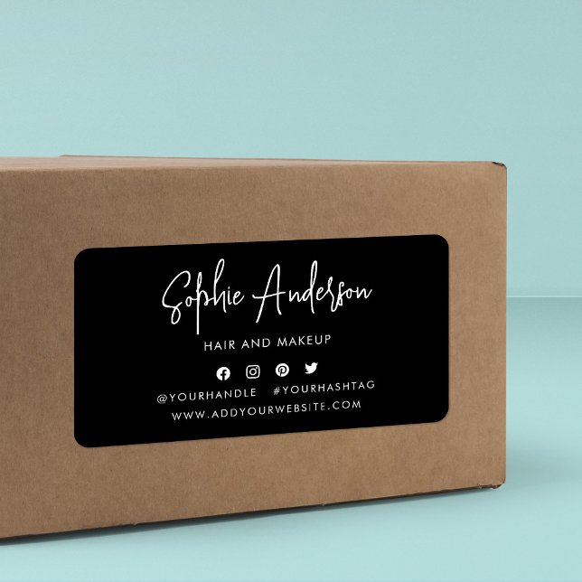 Add Name Modern Script Social Media Custom Color Label (Creator Uploaded)
