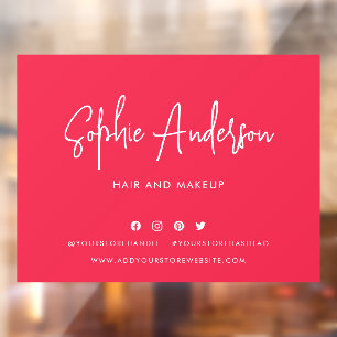 Add Name Modern Script Social Media Custom Color Window Cling