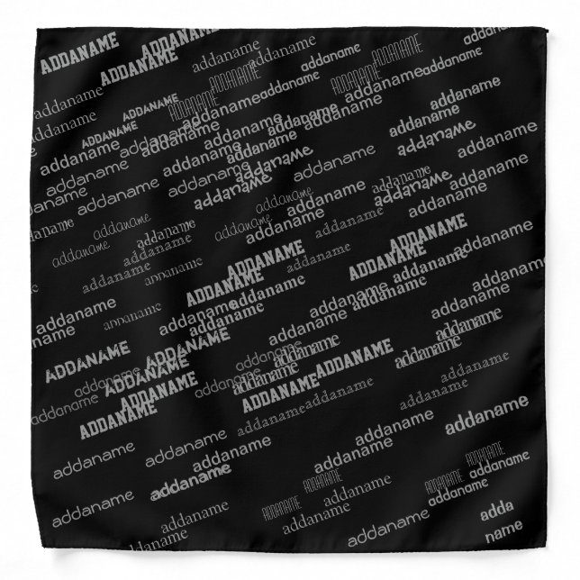add name monogram pattern generator bandana (Front)