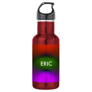 Add Name Neon of Blue, Purple, Green & Orange Stainless Steel Water Bottle