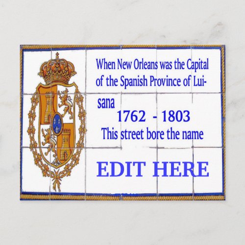 Add Name New Orleans Spanish Tile Mural Card