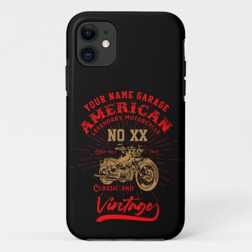 Add Name Number American Legendary Motorcycle      iPhone 11 Case