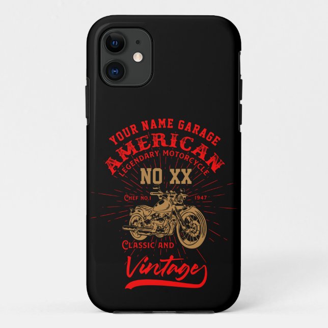 Add Name Number American Legendary Motorcycle      Case-Mate iPhone Case (Back)