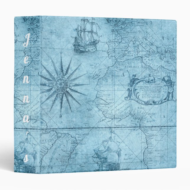 Add Name. Old Map. 3 Ring Binder (Front/Spine)