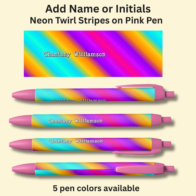 Add Name, on Neon twirl Pen (Creator Uploaded)