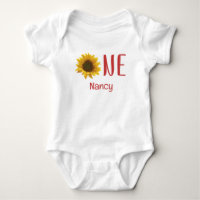 Add Name One Sunflower First Birthday 