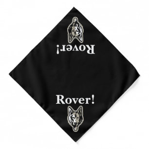 Add Name or other Text, German Shepherd on Black Bandana
