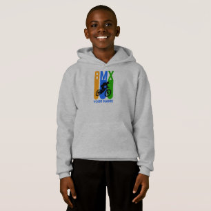 Add Name or Text BMX Bike Rider Orange Blue Green Hoodie