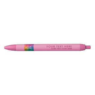 Add Name or Text Upload Logo or Photo Pink Modern Pen