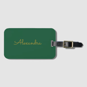 Add name Personalised modern simple Gold Luggage Tag
