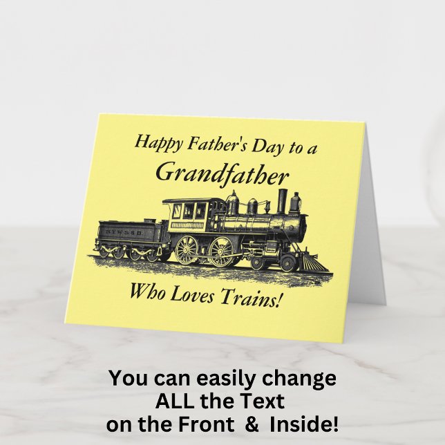 Add Name Personalize Railway Grand Father's Day Card (Creator Uploaded)