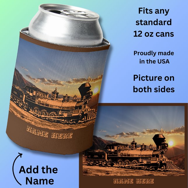 Add Name Personalize Steam Train CPRR 229 Can Cooler (Creator Uploaded)