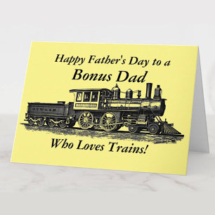 Add Name Personalize Text Train Step Father's Day Card