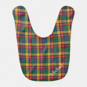 Add Name Personalized Clan Buchanan Tartan Plaid Baby Bib