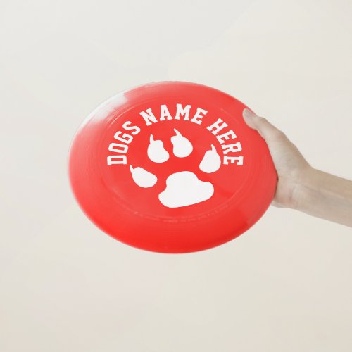 Add Name Personalized Dog Paw Wham_O Frisbee