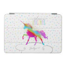 Add Name Personalized Gold Glitter Rainbow Unicorn iPad Mini Cover Add Name Personalized Gold Glitter Rainbow Unicorn iPad Mini Cover