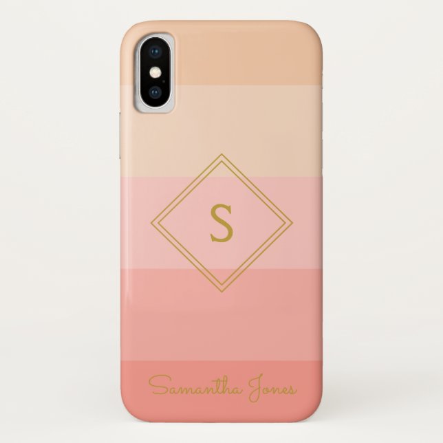 Add name Personalized Modern Elegant Simple Gold Case-Mate iPhone Case (Back)