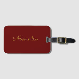 Add name Personalized modern simple Gold Luggage Tag