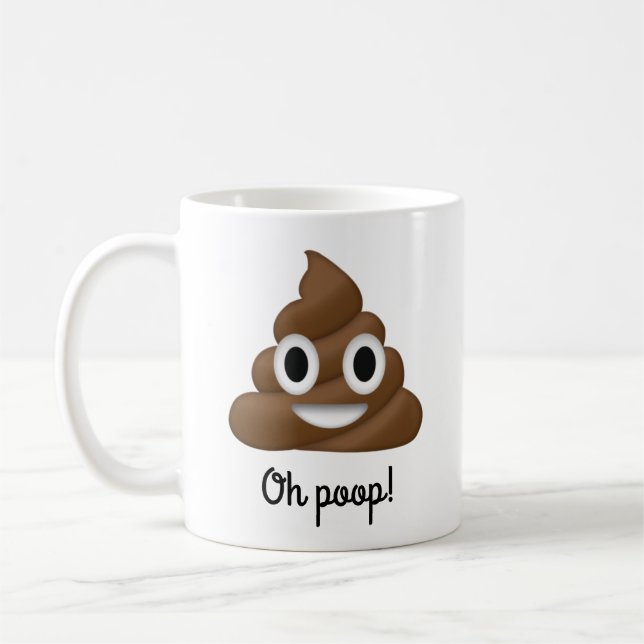 Add Name Personalized Oh Poop Coffee Mug (Left)