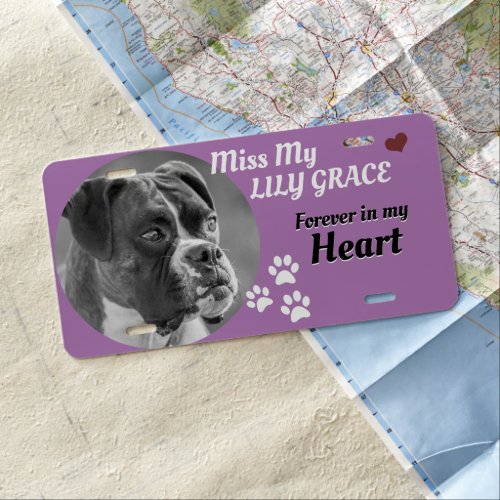 Add Name Personalized Pet Memorial Photo License Plate