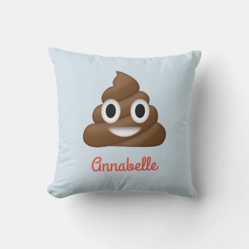 Add Name Personalized Poop Emoji Pillow