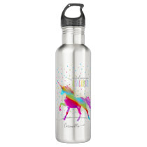 Add Name Personalized Rainbow Unicorn Gold Glitter Stainless Steel Water Bottle Add Name Personalized Rainbow Unicorn Gold Glitter Stainless Steel Water Bottle