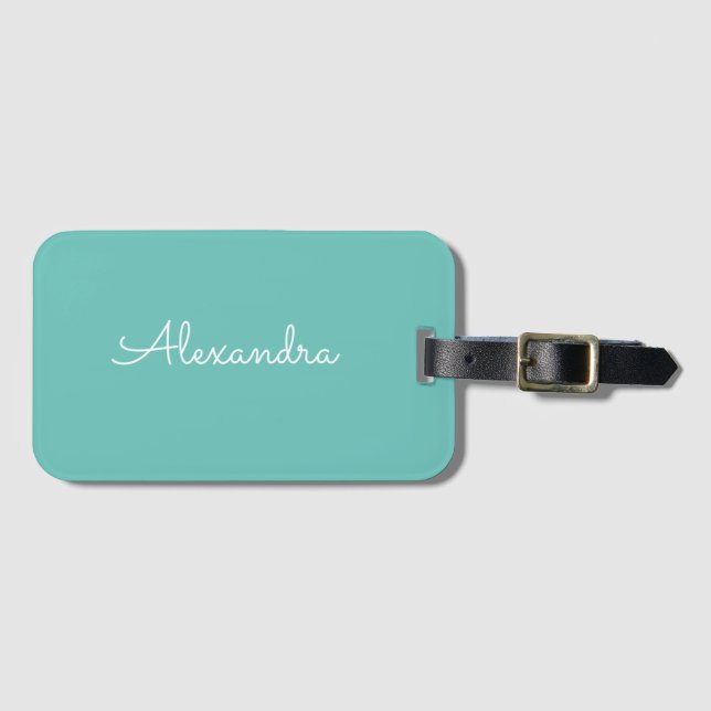 Add name Personalized Simple Modern Luggage Tag (Front Horizontal)