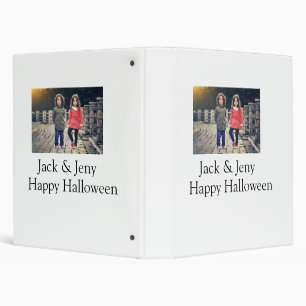 add name photo text Halloween kids girl boy 3 Ring Binder