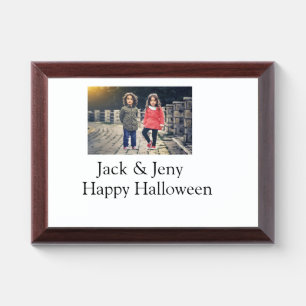add name photo text Halloween kids girl boy Award Plaque