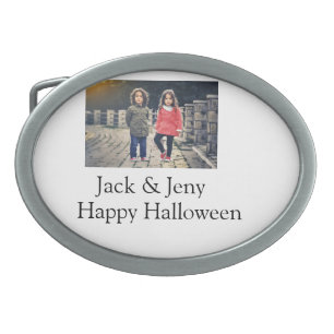 add name photo text Halloween kids girl boy Belt Buckle
