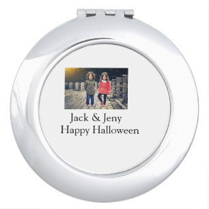 add name photo text Halloween kids girl boy Compact Mirror
