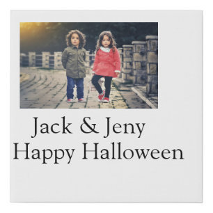 add name photo text Halloween kids girl boy Faux Canvas Print