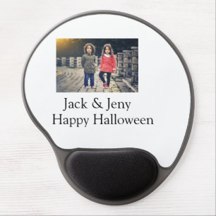 add name photo text Halloween kids girl boy Gel Mouse Pad