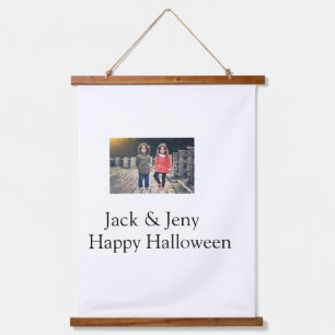 add name photo text Halloween kids girl boy Hanging Tapestry