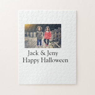 add name photo text Halloween kids girl boy Jigsaw Puzzle