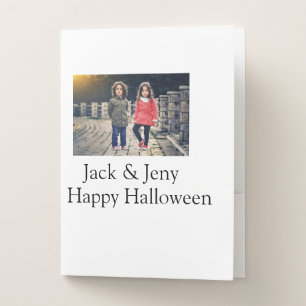 add name photo text Halloween kids girl boy Pocket Folder