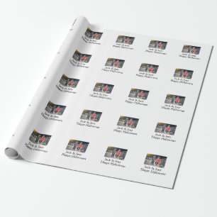 add name photo text Halloween kids girl boy Wrapping Paper