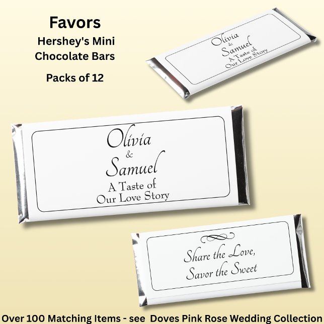 Add Name & Phrase Black White, Hershey Bar Favors (Creator Uploaded)