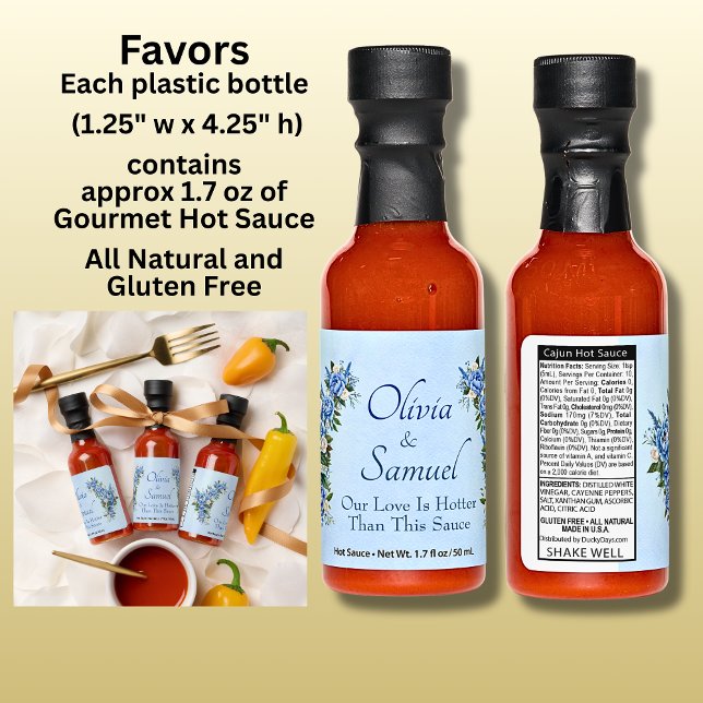 Add Name & Phrase Blue Peony Set Hot Sauces (Creator Uploaded)
