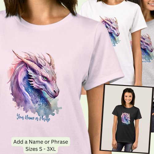 Add Name Phrase Dragon Face Head T_Shirt
