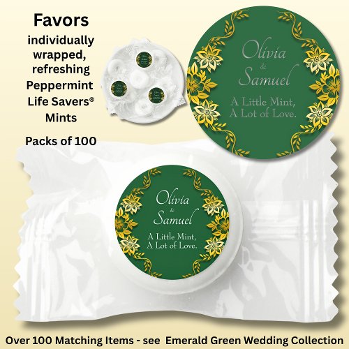 Add Name & Phrase, Emerald Green & Gold