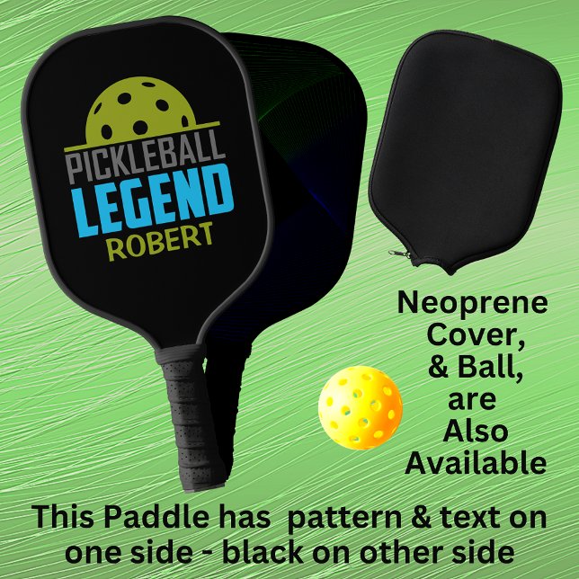 Add Name, Pickleball Legend Yellow Green Blue  Paddle (Creator Uploaded)