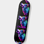 Add Name, Pink Blue Neon Wolf Skateboard<br><div class="desc">Add Name or any Text,   Pink Blue Neon Wolf   - see my store for lots more great designs.</div>
